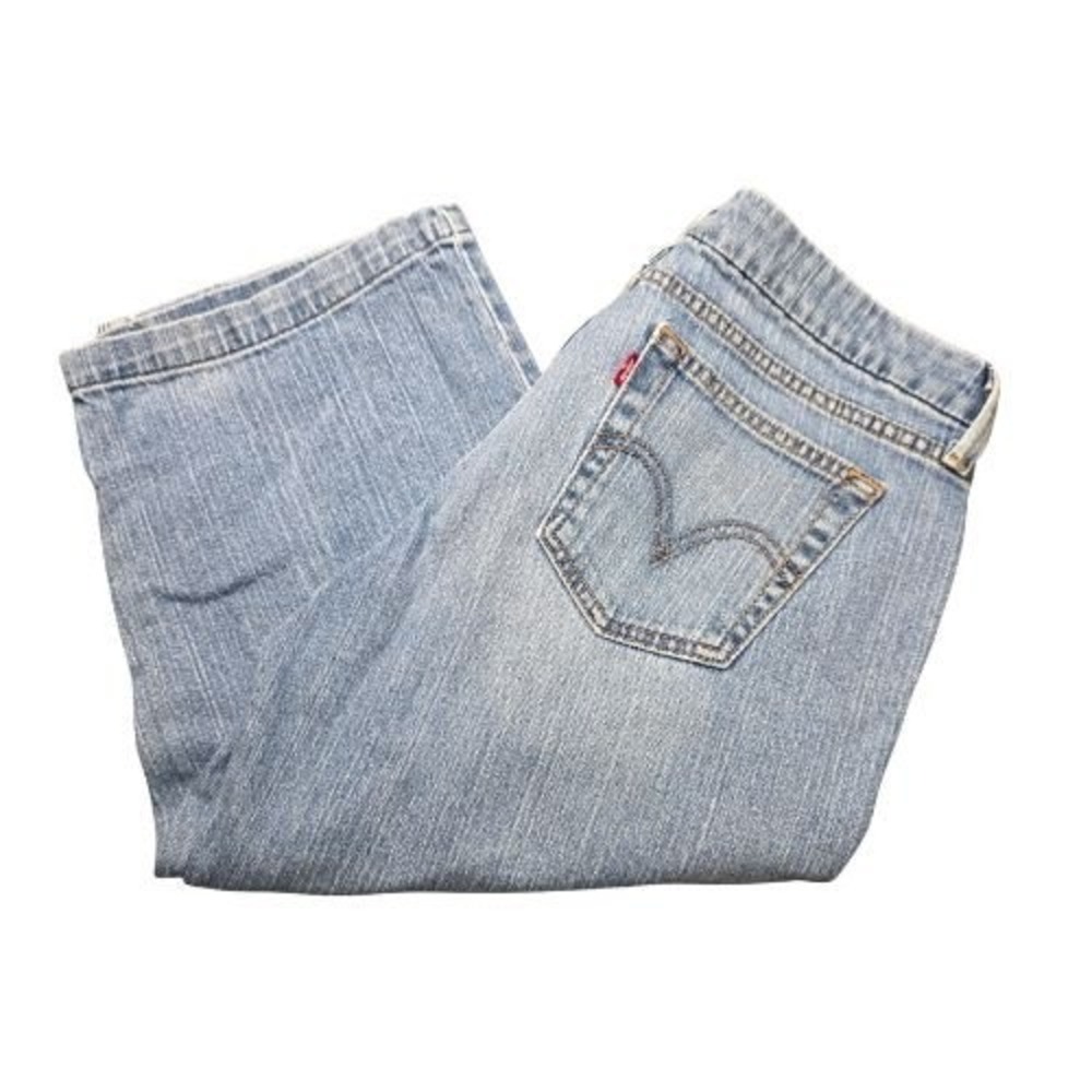 Levis 545 Light Wash Denim Capri Cropped Jeans Women Size 12 Coastal Grandma